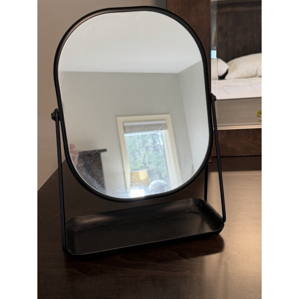 Metal Vanity Flip Mirror with Tray Black - Hearth & Hand with Magnolia